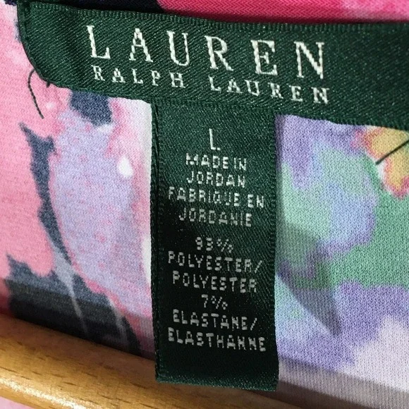 Lauren Ralph Lauren‎ Bright Floral Suplice Drapey Moc Wrap Midi Dress - Picture 6 of 7